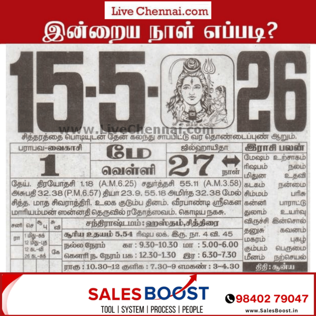 Auspicious (Nalla Neram) time today (May 15th)