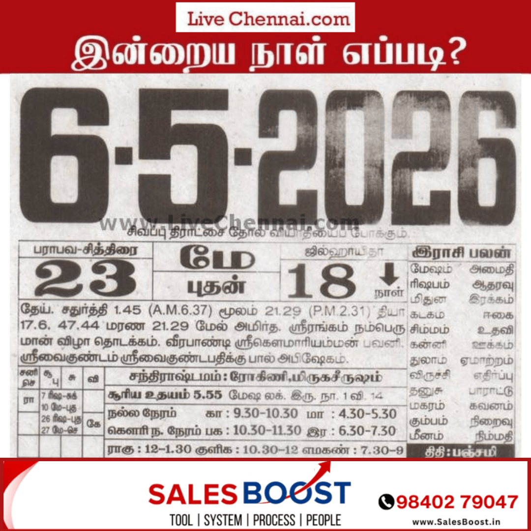 Auspicious (Nalla Neram) time today (May 06th)