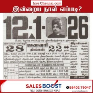 Auspicious (Nalla Neram) time today (Jan 12th)