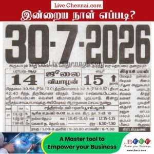 Auspicious (Nalla Neram) time today (July 30th)