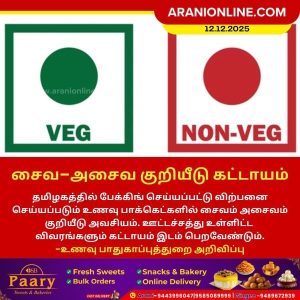 சைவ-அசைவ குறியீடு கட்டாயம்!
