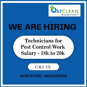 OxyClean Offers Jobs for Pest Control Technicians in Chennai – Freshers Welcome!