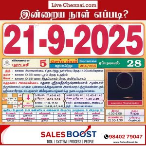 Auspicious (Nalla Neram) time today (Sep 21st)